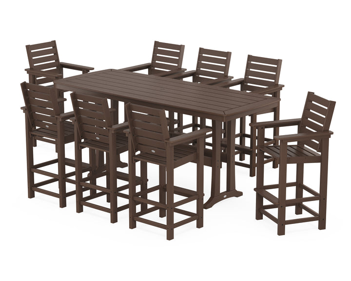 POLYWOOD® Captain 9-Piece Bar Set with Trestle Legs