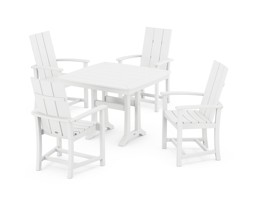 POLYWOOD® Modern Adirondack 5-Piece Dining Set with Trestle Legs