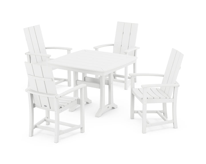 POLYWOOD® Modern Adirondack 5-Piece Dining Set with Trestle Legs