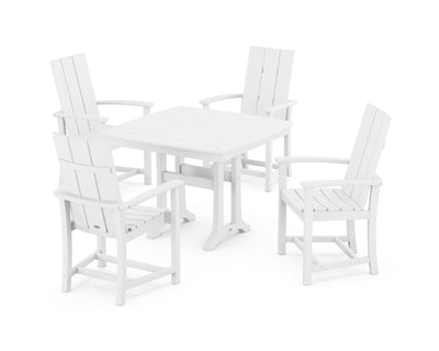 Modern Adirondack 5-Piece Dining Set with Trestle Legs