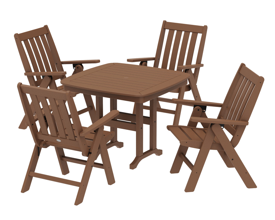 POLYWOOD® Vineyard Folding Chair 5-Piece Dining Set