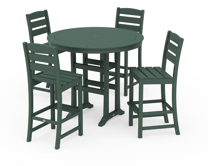 POLYWOOD® Lakeside 5-Piece Round Farmhouse Side Chair Bar Set
