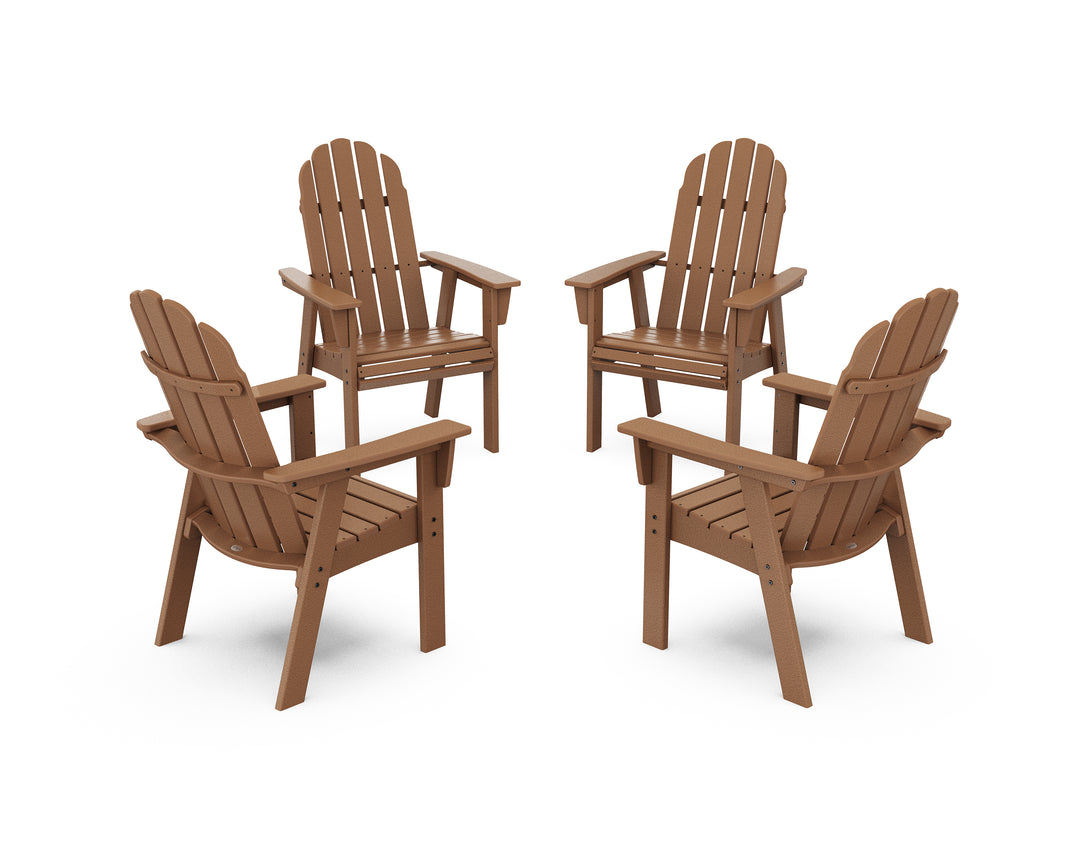 POLYWOOD® Vineyard 4-Piece Curveback Upright Adirondack Conversation Set