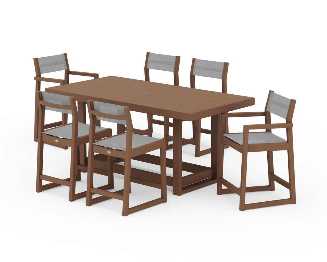 POLYWOOD® EDGE Sling 7-Piece Counter Table Set