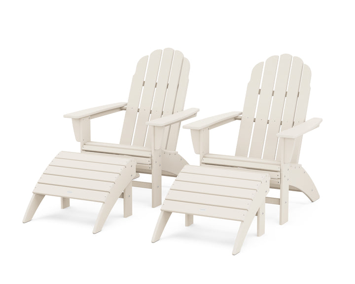 POLYWOOD® Vineyard Curveback Adirondack Chair 4-Piece Set with Ottomans