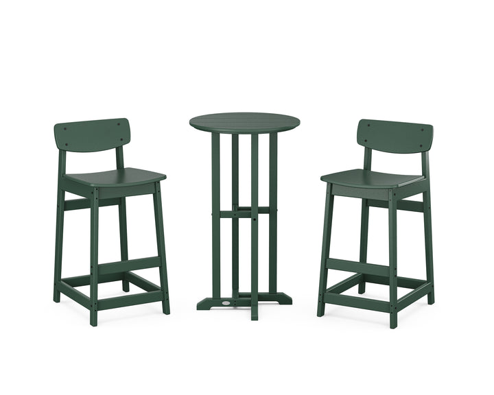 POLYWOOD® Modern Studio Urban Lowback Bar Chair 3-Piece Bistro Set