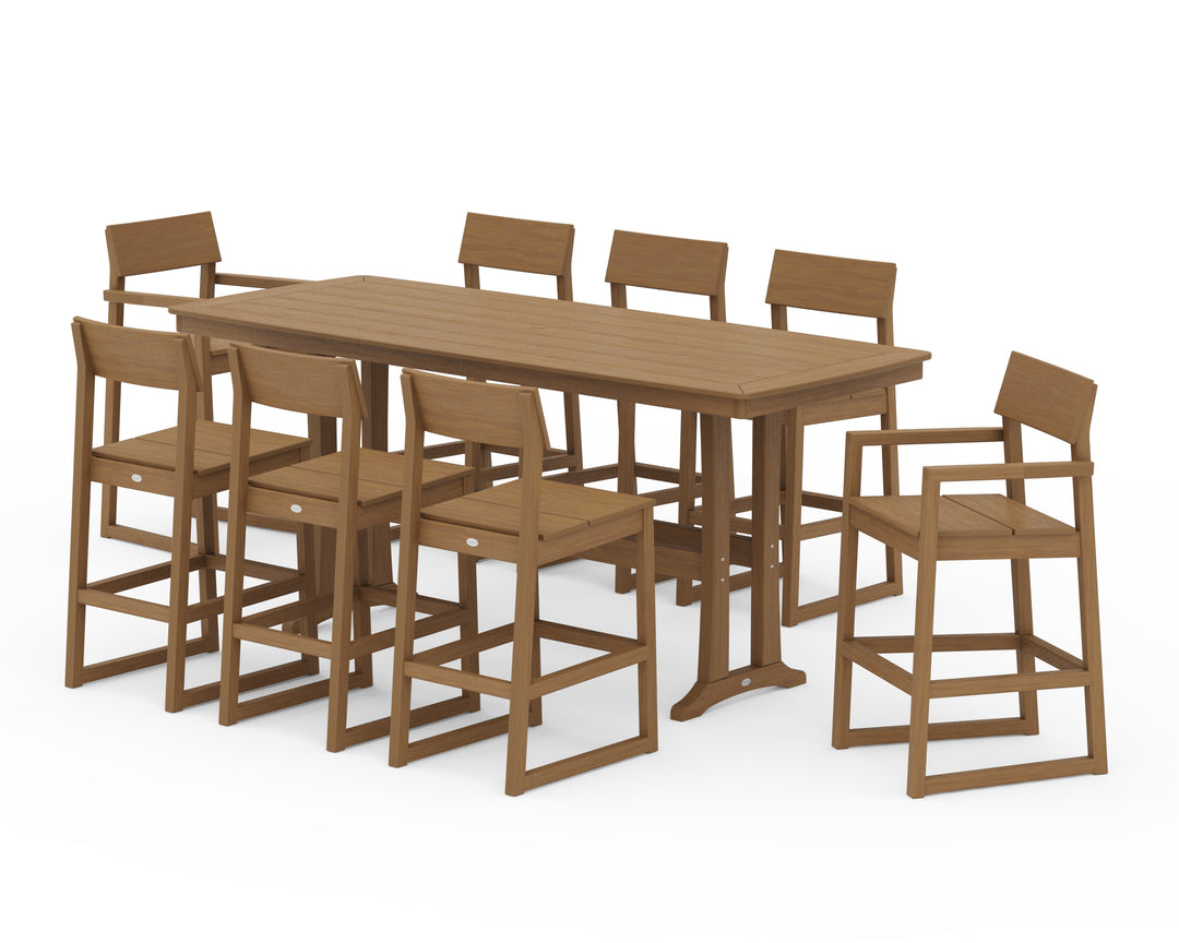 POLYWOOD® EDGE 9-Piece Bar Set with Trestle Legs