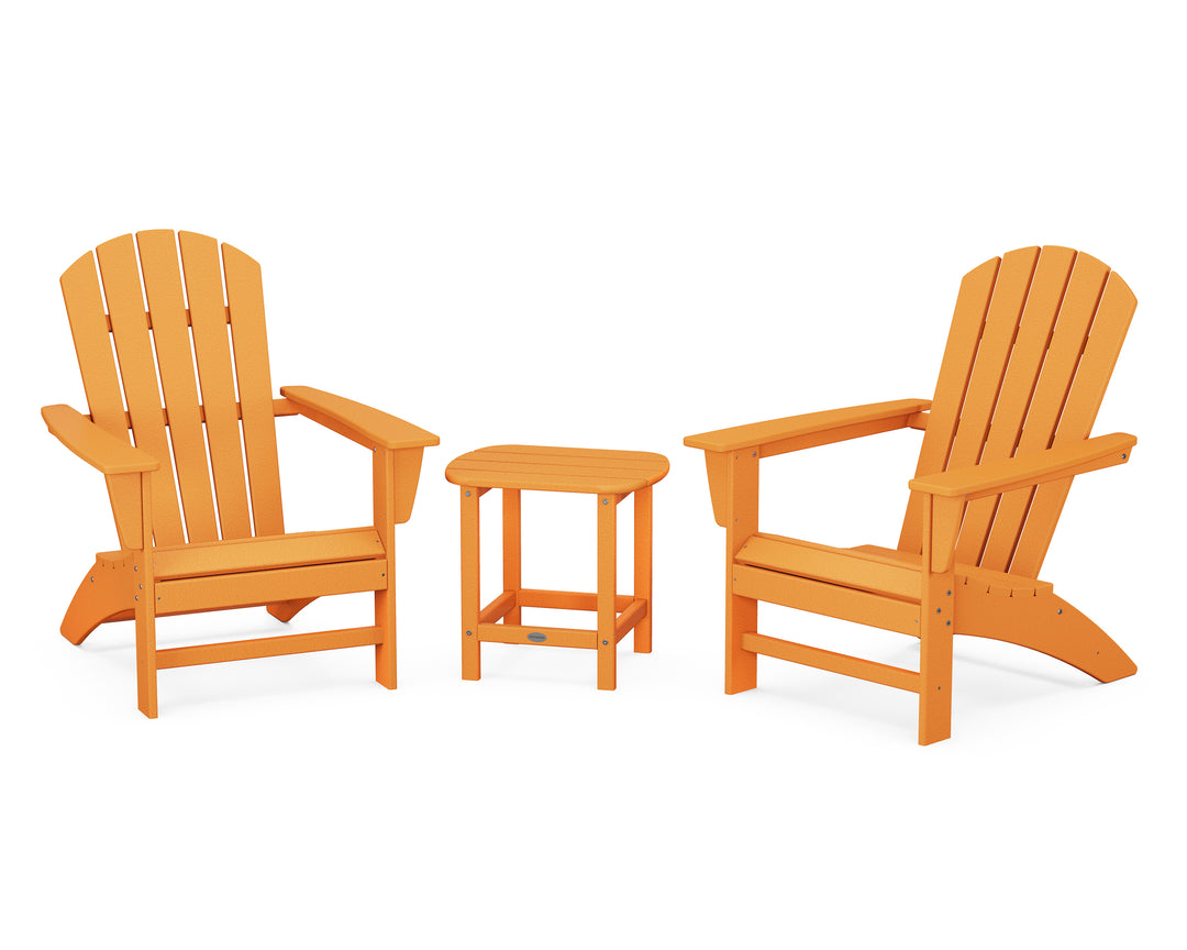 POLYWOOD® Nautical 3-Piece Adirondack Set with South Beach 18" Side Table