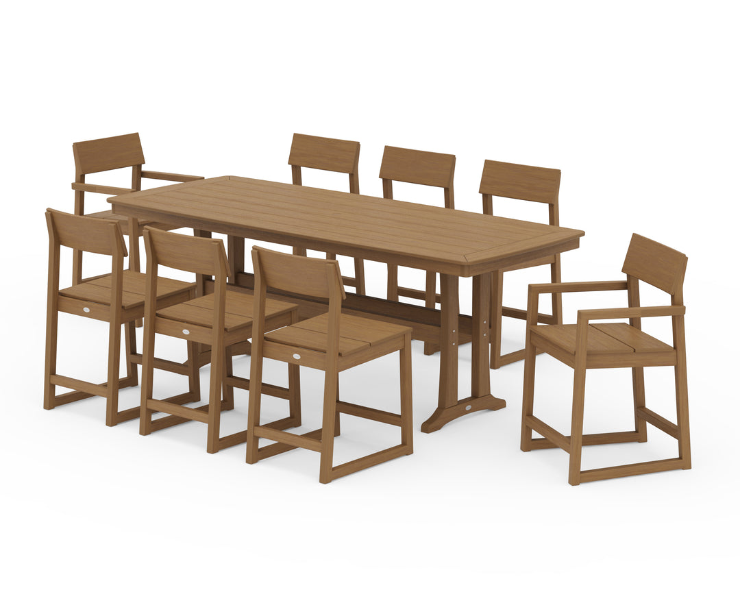 POLYWOOD® EDGE 9-Piece Counter Set with Trestle Legs