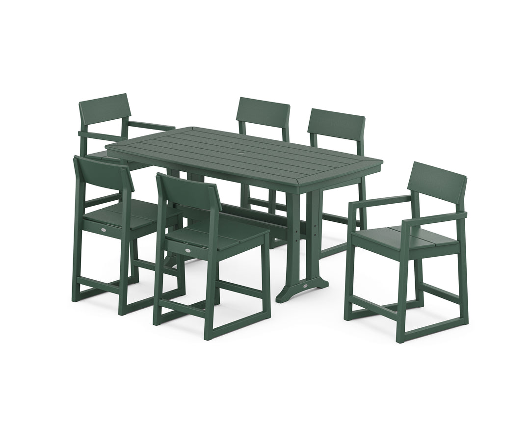 POLYWOOD® EDGE 7-Piece Counter Set with Trestle Legs