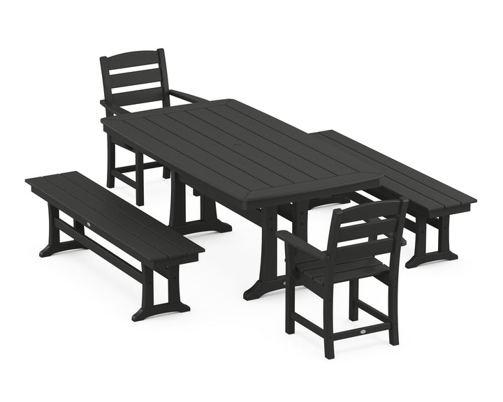 POLYWOOD® Lakeside 5-Piece Dining Set with Trestle Legs