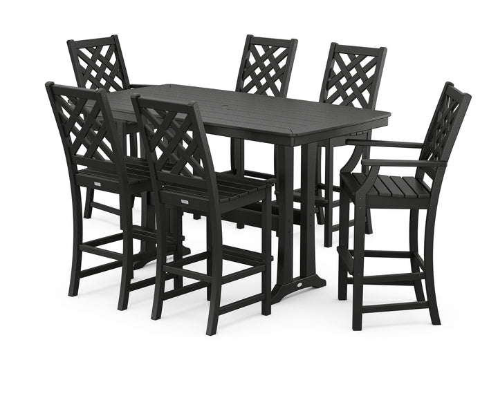 Country Living Wovendale 7-Piece Bar Set with Trestle Legs