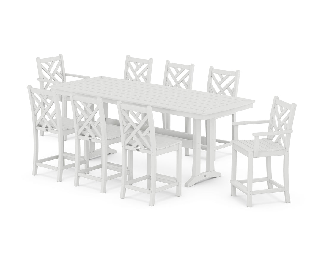 POLYWOOD® Chippendale 9-Piece Counter Set with Trestle Legs