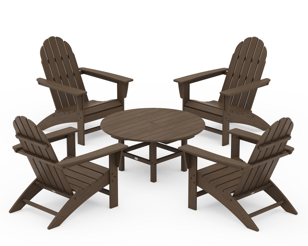 POLYWOOD® Vineyard 5-Piece Adirondack Chair Conversation Set