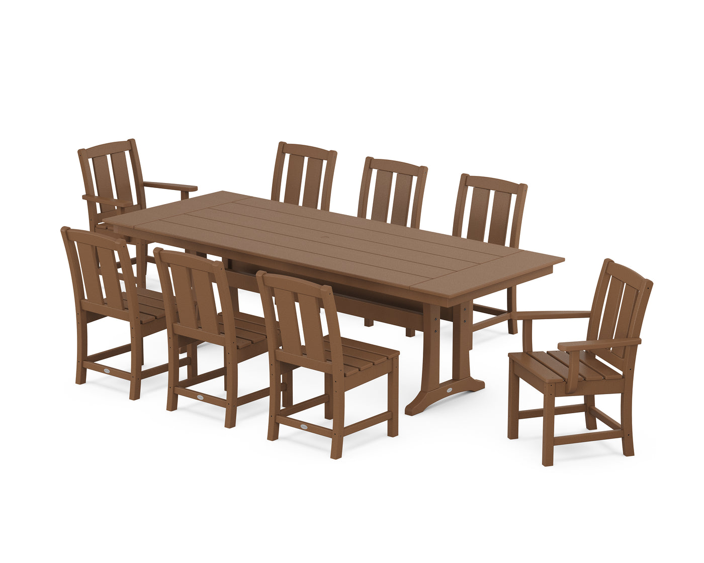 Mission 9-Piece Farmhouse Dining Set with Trestle Legs