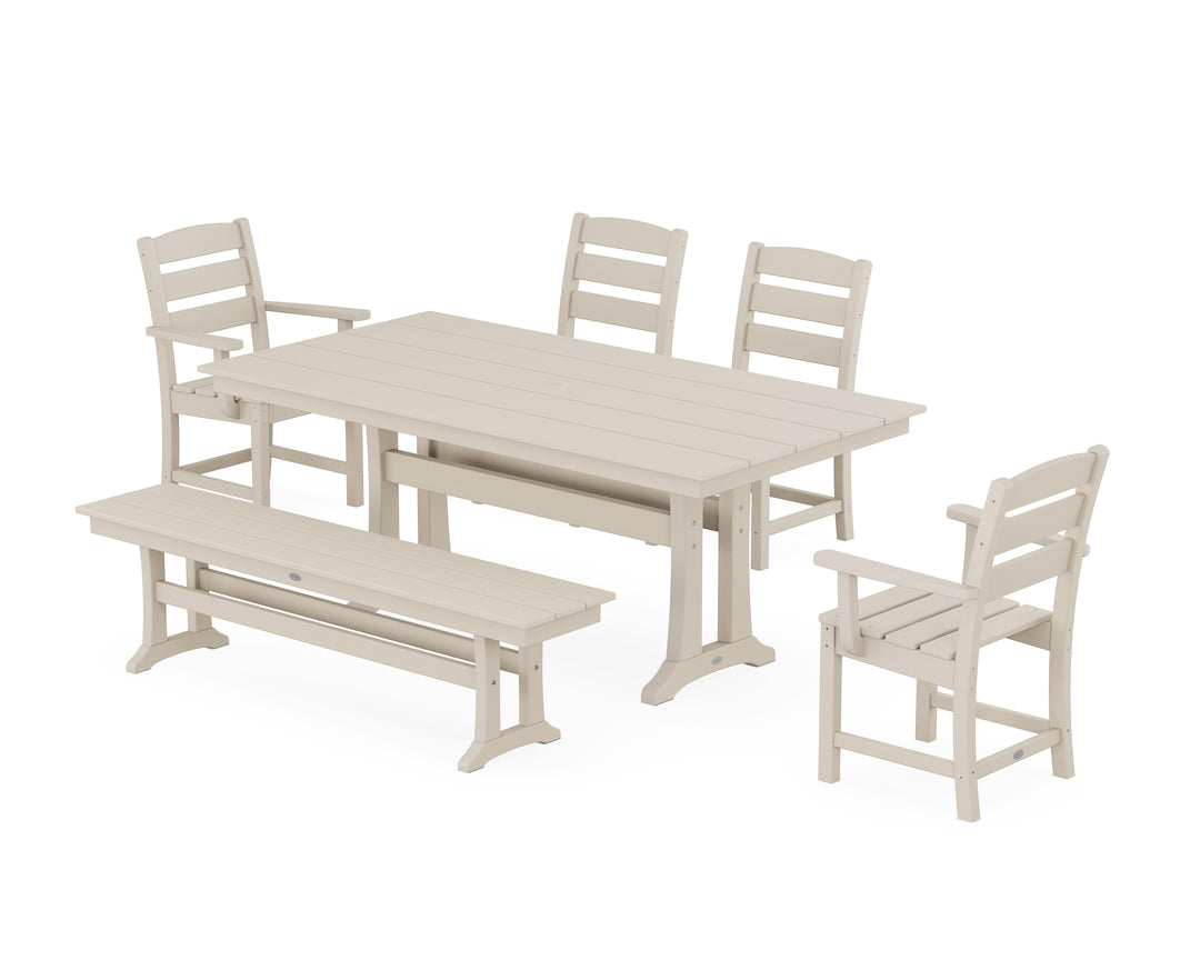 POLYWOOD® Lakeside 6-Piece Farmhouse Dining Set With Trestle Legs