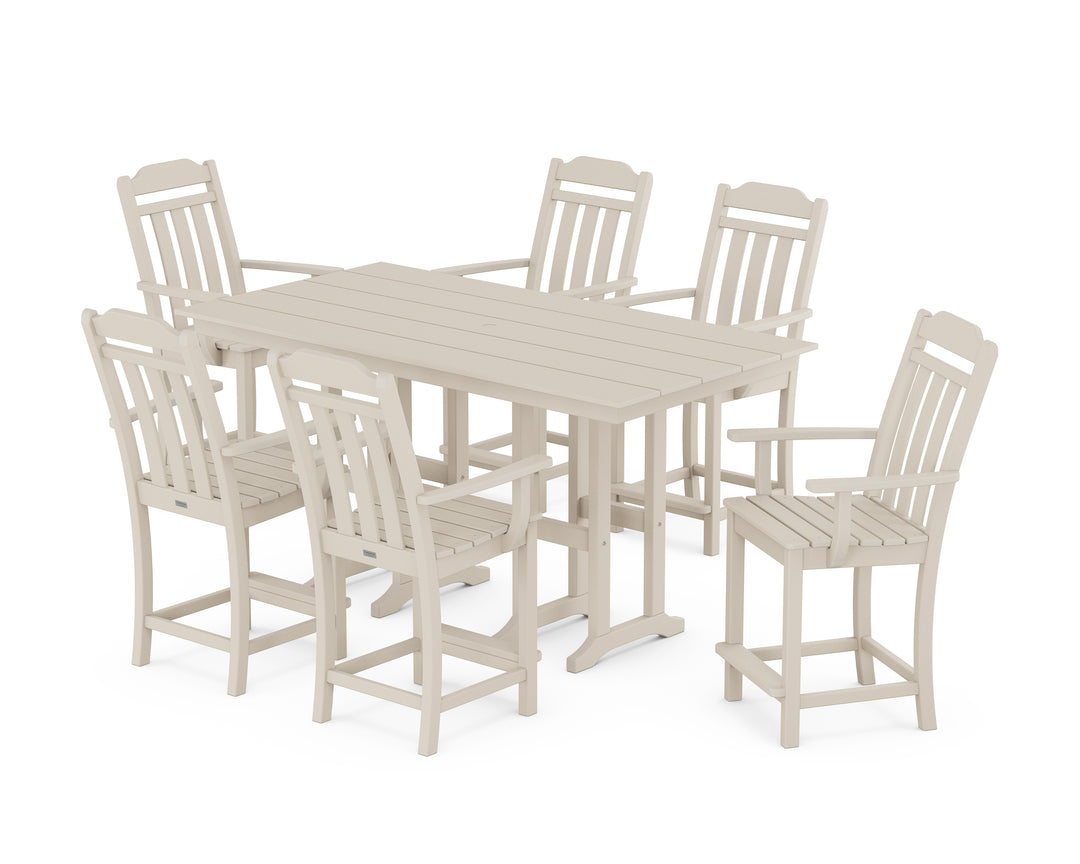 Country Living Cottage Arm Chair 7-Piece Farmhouse Counter Set