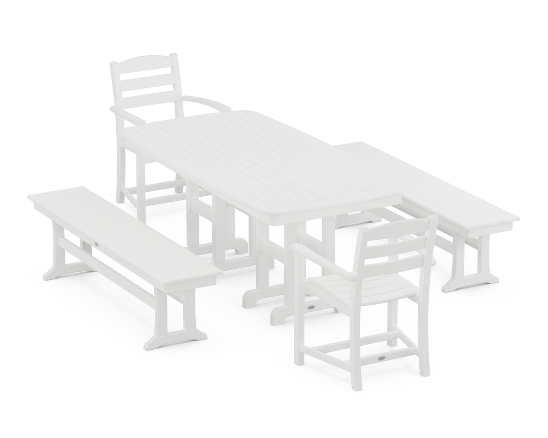 POLYWOOD® La Casa Café 5-Piece Dining Set with Benches