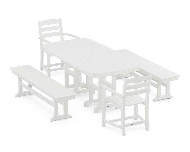 POLYWOOD® La Casa Café 5-Piece Dining Set with Benches