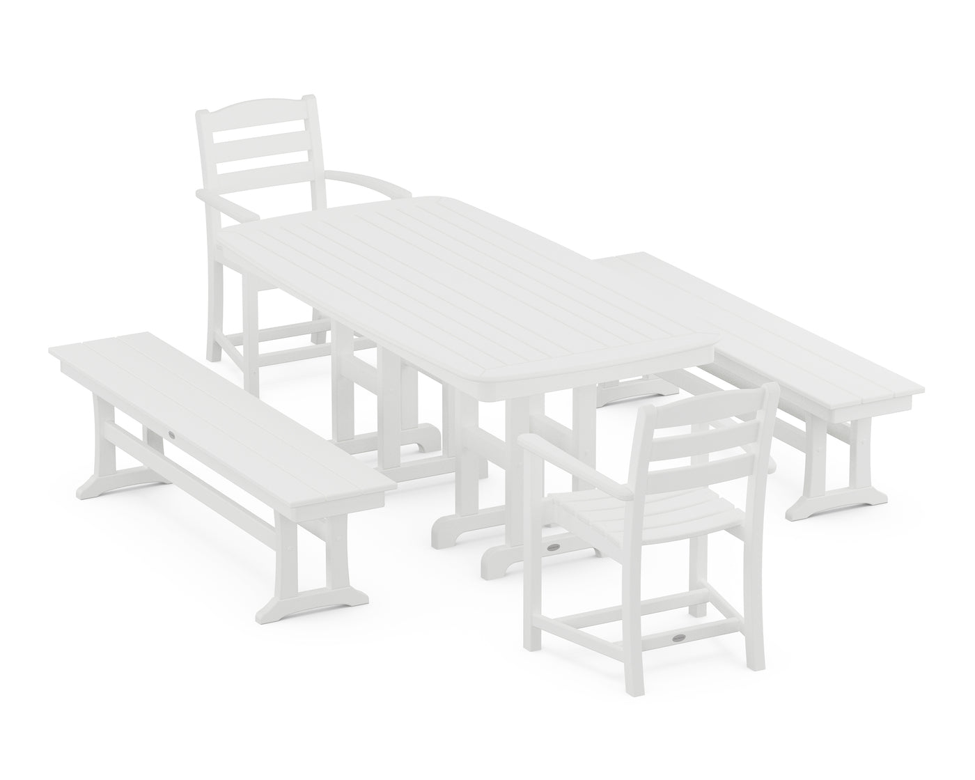 La Casa CafŽ 5-Piece Dining Set with Benches