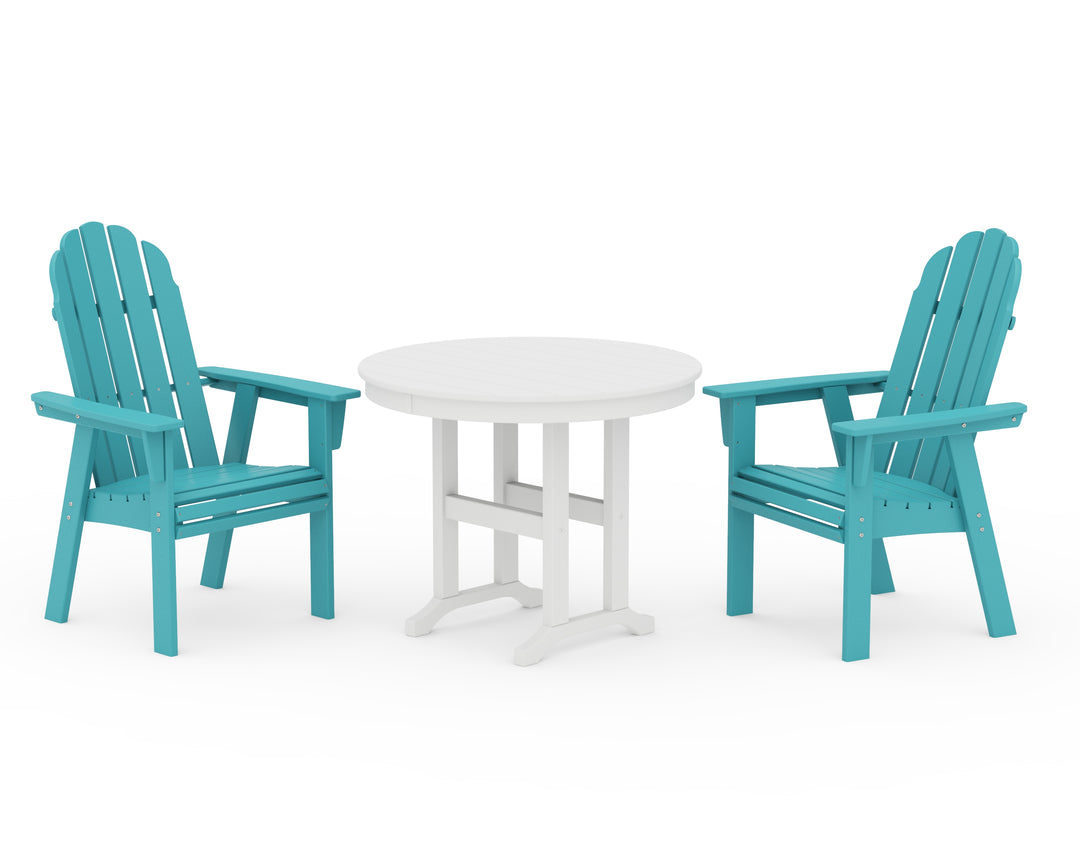 POLYWOOD® Vineyard Adirondack 3-Piece Round Dining Set