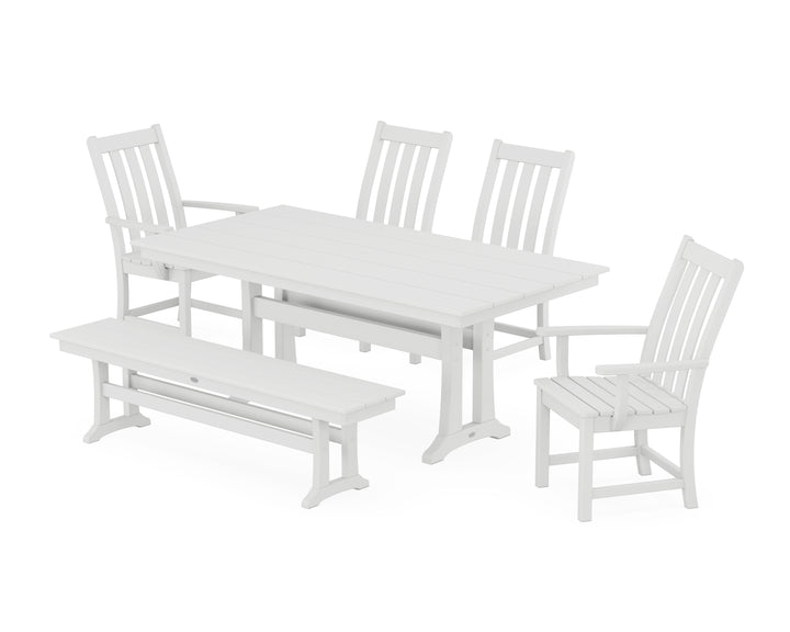 POLYWOOD® Vineyard 6-Piece Farmhouse Dining Set With Trestle Legs