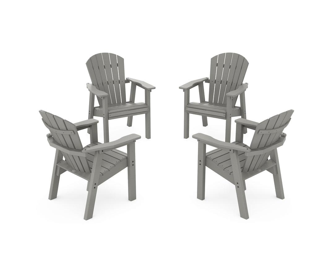 POLYWOOD® Seashell 4-Piece Upright Adirondack Conversation Set