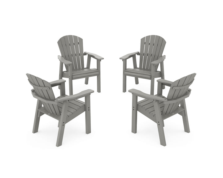 POLYWOOD® Seashell 4-Piece Upright Adirondack Conversation Set