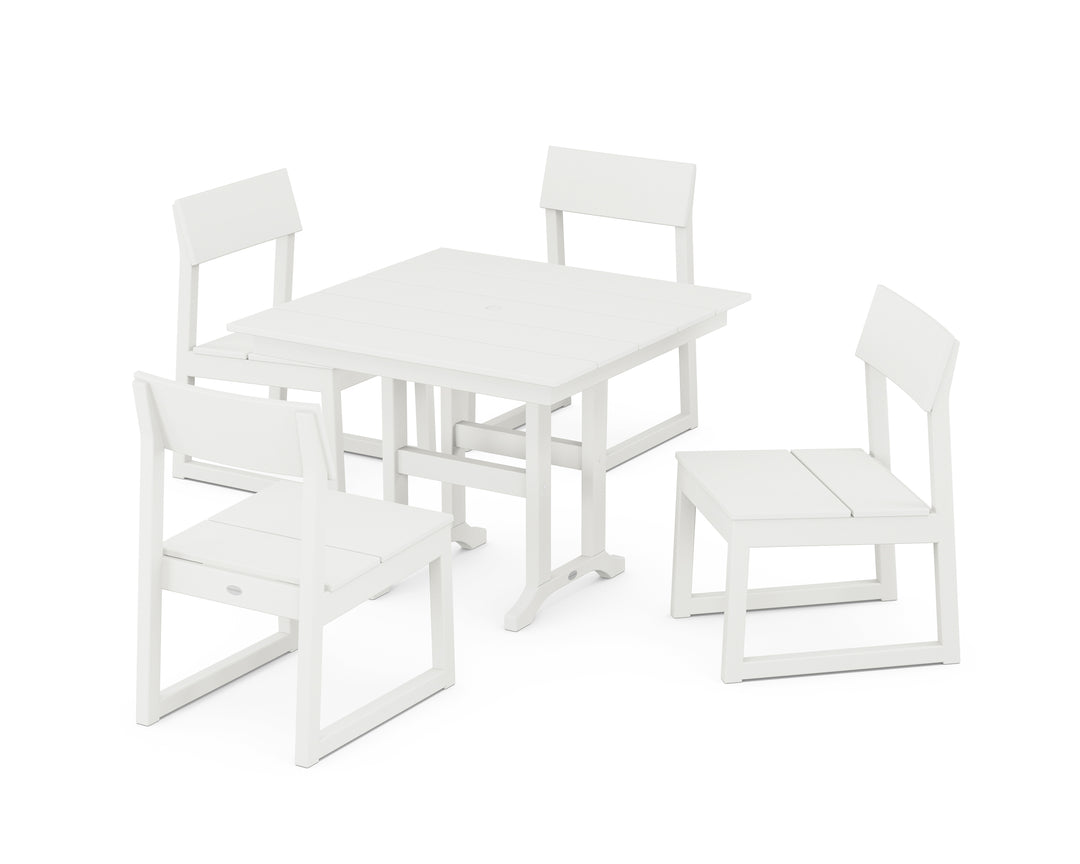 POLYWOOD® EDGE Side Chair 5-Piece Farmhouse Dining Set