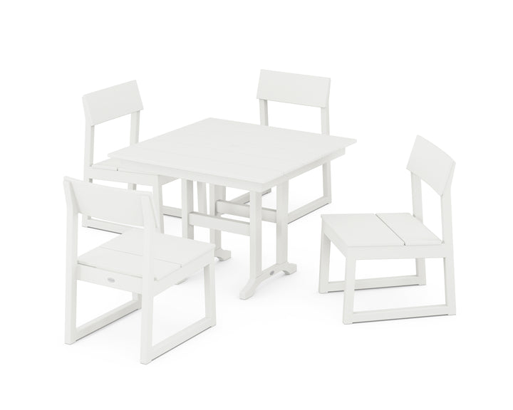 POLYWOOD® EDGE Side Chair 5-Piece Farmhouse Dining Set