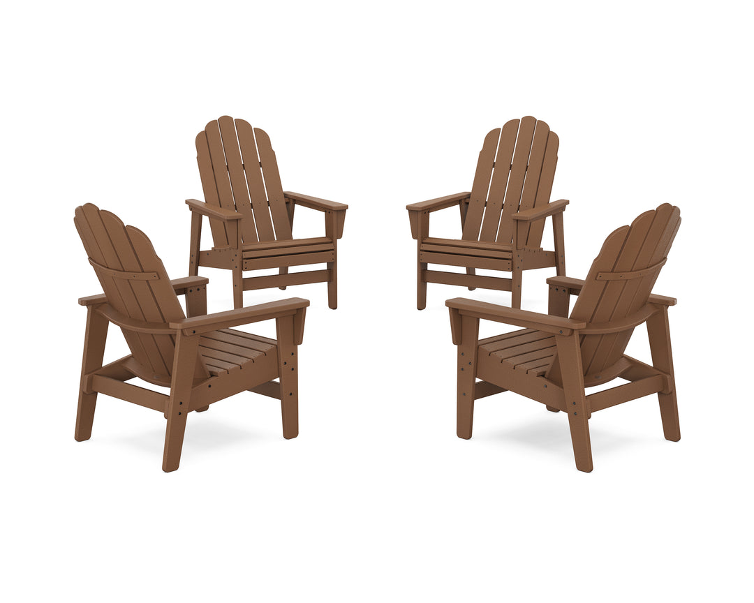 POLYWOOD® 4-Piece Vineyard Grand Upright Adirondack Chair Conversation Set