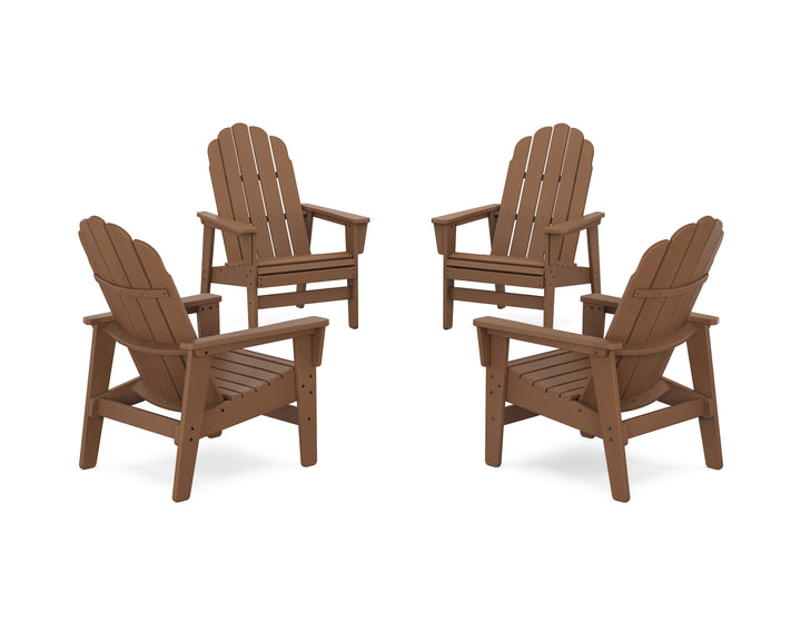 POLYWOOD® 4-Piece Vineyard Grand Upright Adirondack Chair Conversation Set