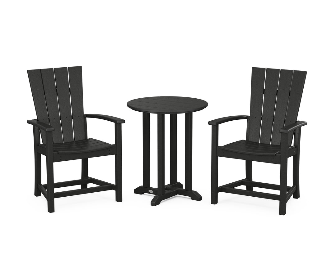 POLYWOOD® Quattro 3-Piece Round Farmhouse Bistro Dining Set
