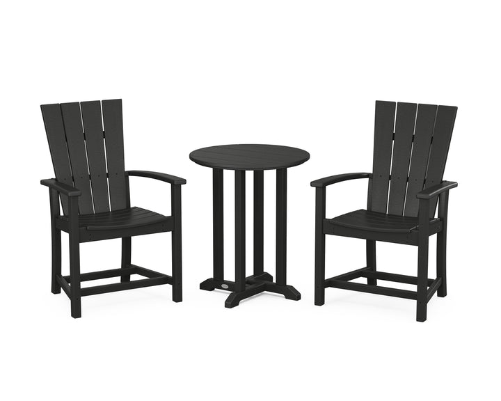 POLYWOOD® Quattro 3-Piece Round Farmhouse Bistro Dining Set