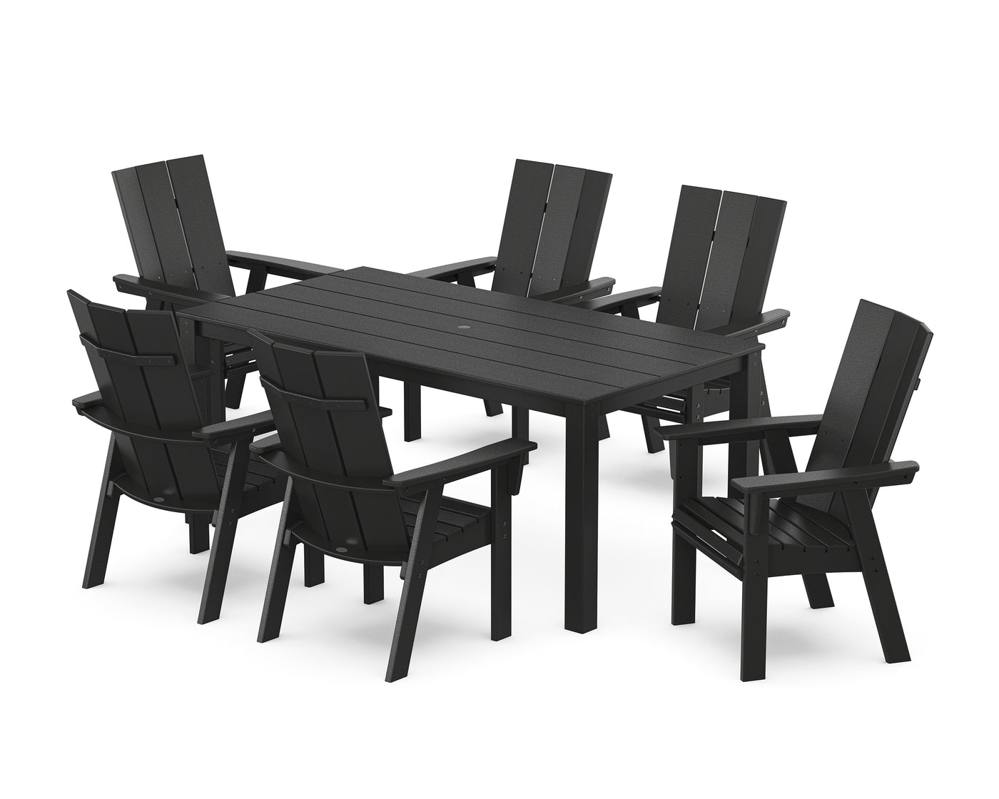 Modern Curveback Adirondack 7-Piece Parsons Dining Set