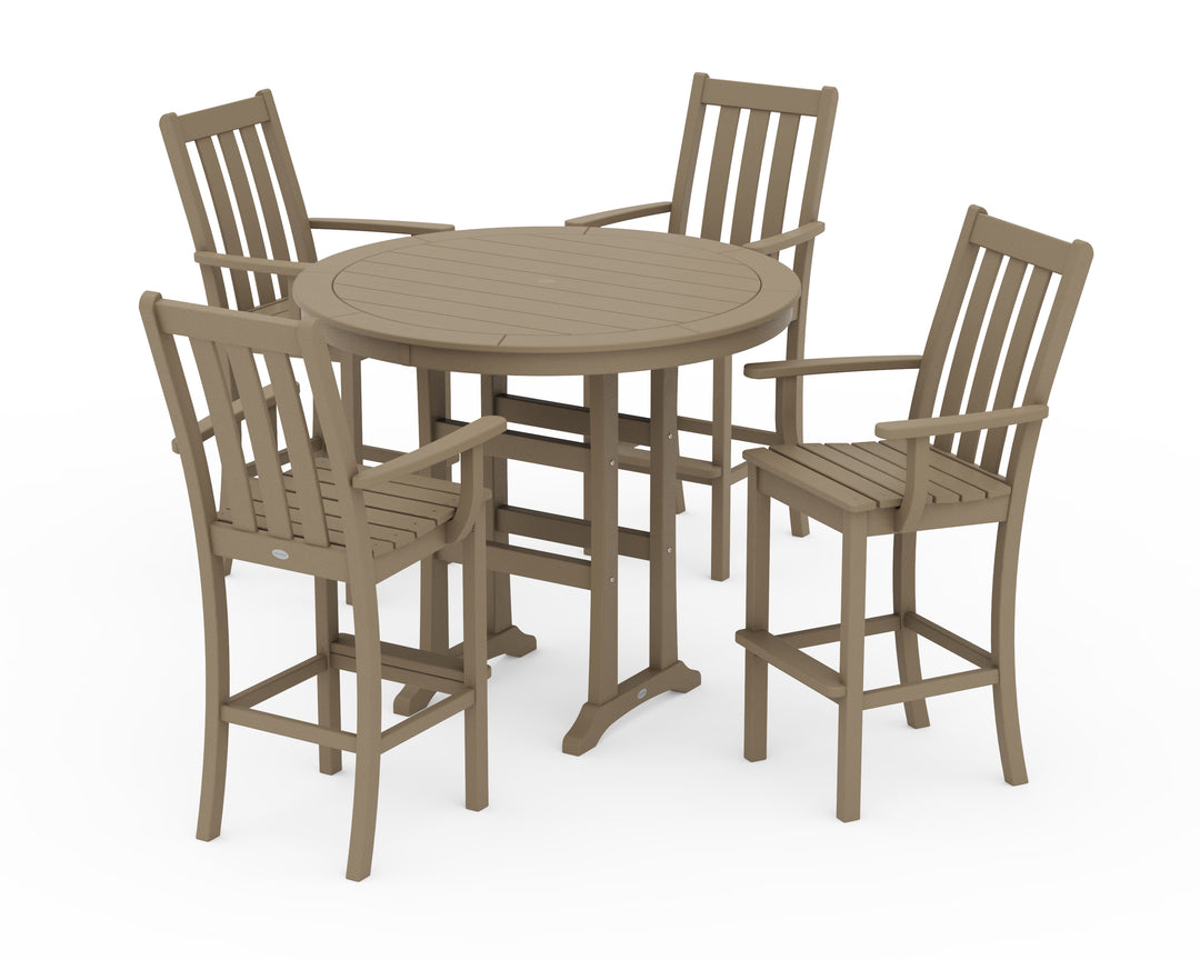 POLYWOOD® Vineyard 5-Piece Round Bar Set