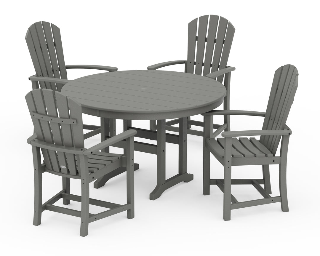 POLYWOOD® Palm Coast 5-Piece Round Farmhouse Dining Set