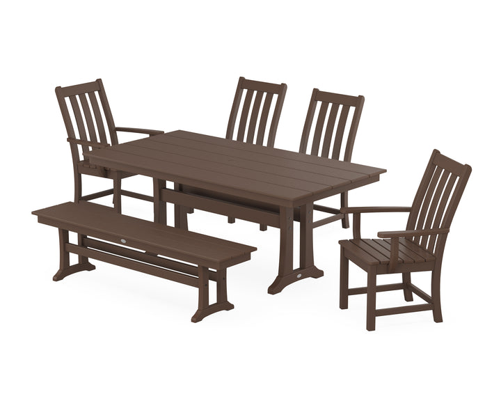 POLYWOOD® Vineyard 6-Piece Farmhouse Dining Set With Trestle Legs