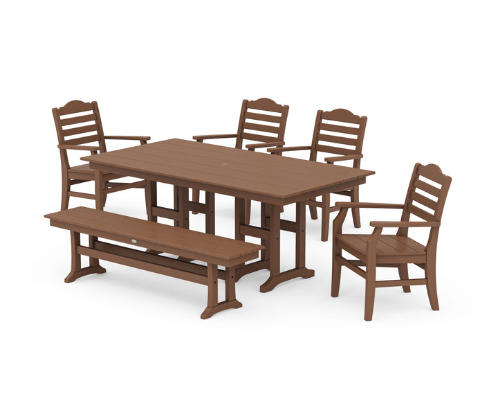 POLYWOOD® Savannah 6-Piece Farmhouse Dining Set with Bench