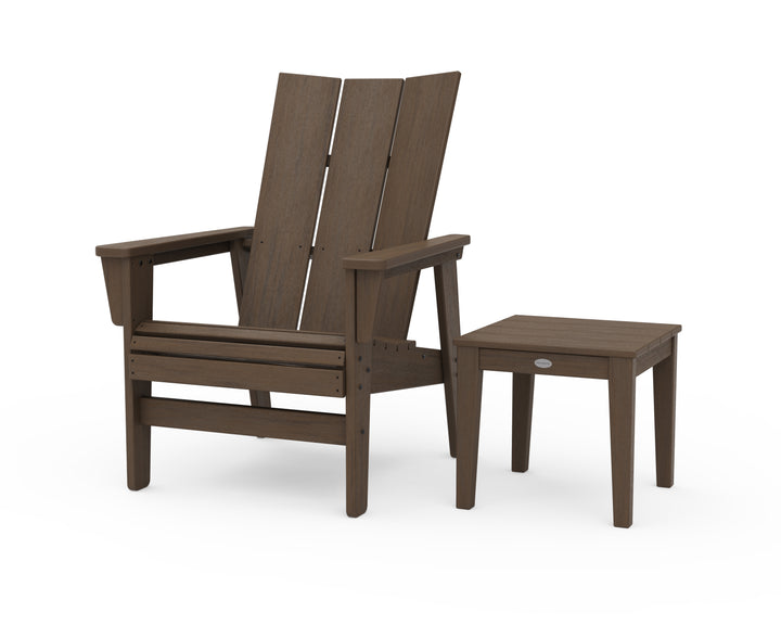 POLYWOOD® Modern Grand Upright Adirondack Chair with Side Table