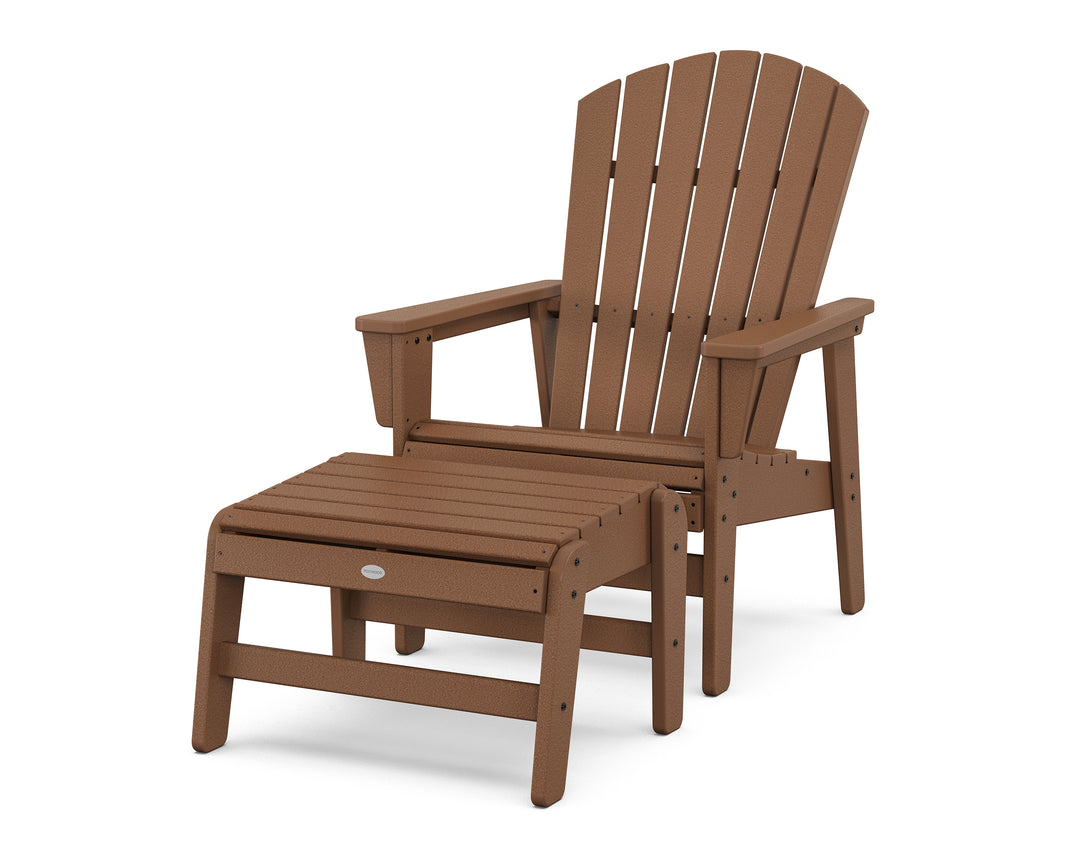 POLYWOOD® Nautical Grand Upright Adirondack Chair with Ottoman