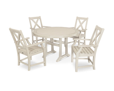 Braxton 5-Piece Nautical Trestle Arm Chair Dining Set