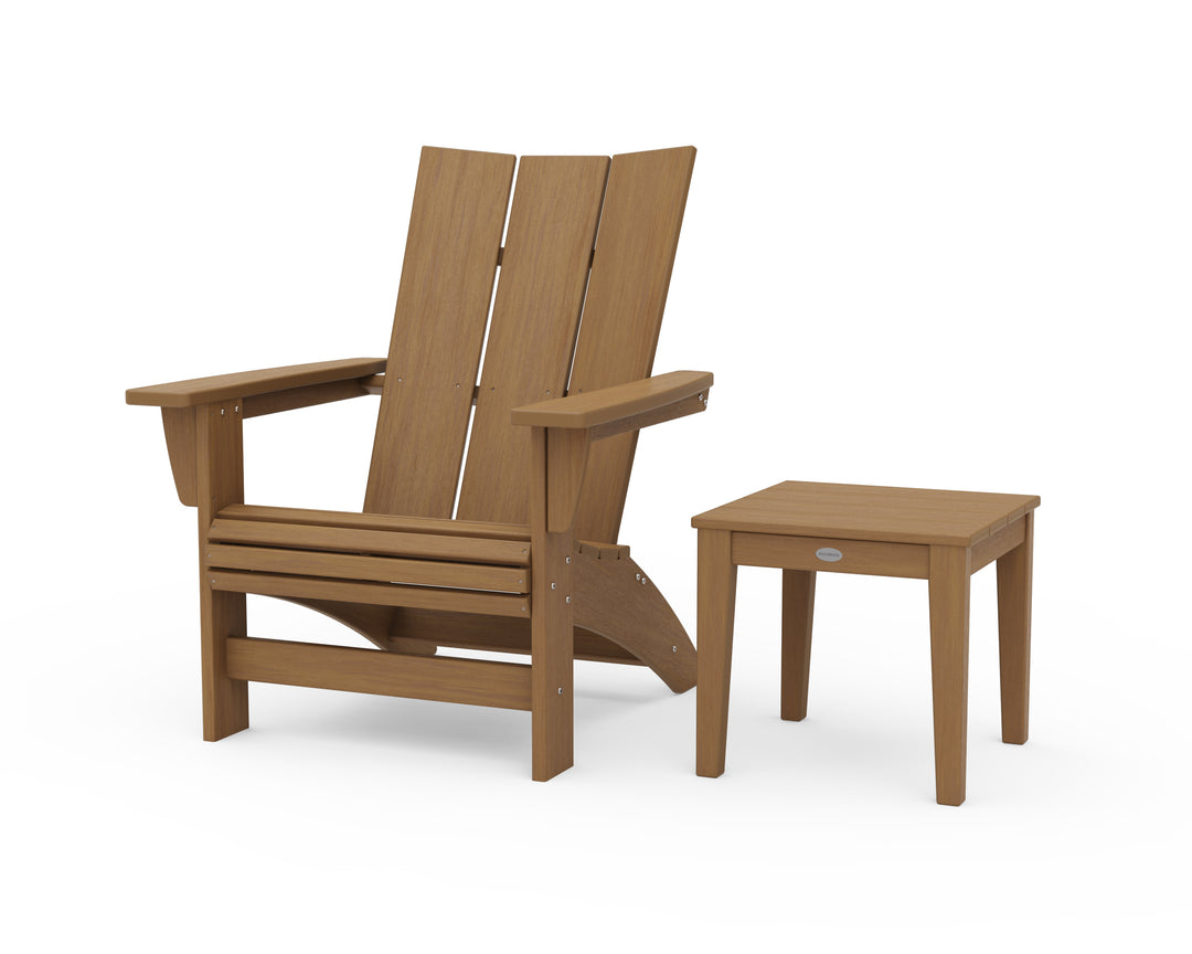 POLYWOOD® Modern Grand Adirondack Chair with Side Table