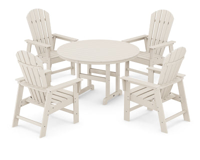 South Beach 5-Piece Round Farmhouse Dining Set