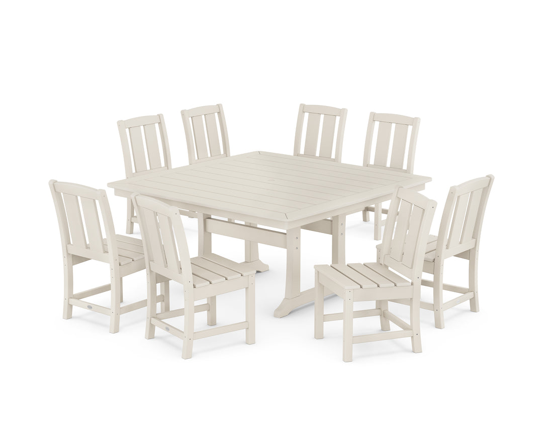 POLYWOOD® Mission Side Chair 9-Piece Square Dining Set with Trestle Legs
