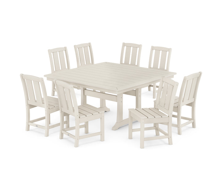 POLYWOOD® Mission Side Chair 9-Piece Square Dining Set with Trestle Legs