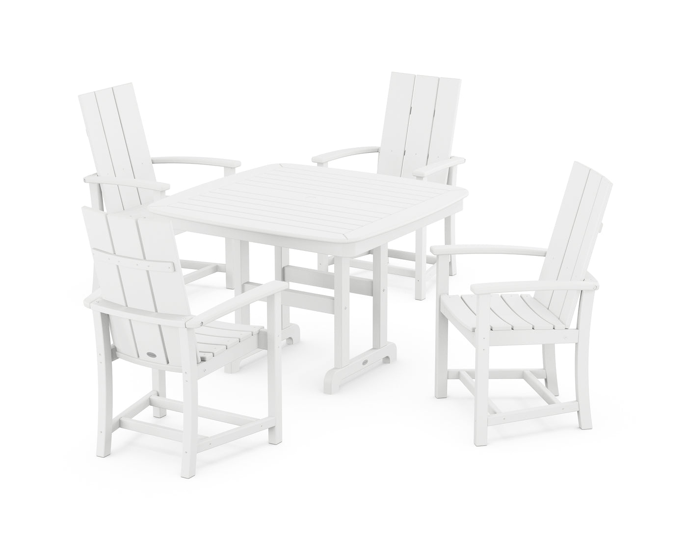 Modern Adirondack 5-Piece Dining Set with Trestle Legs