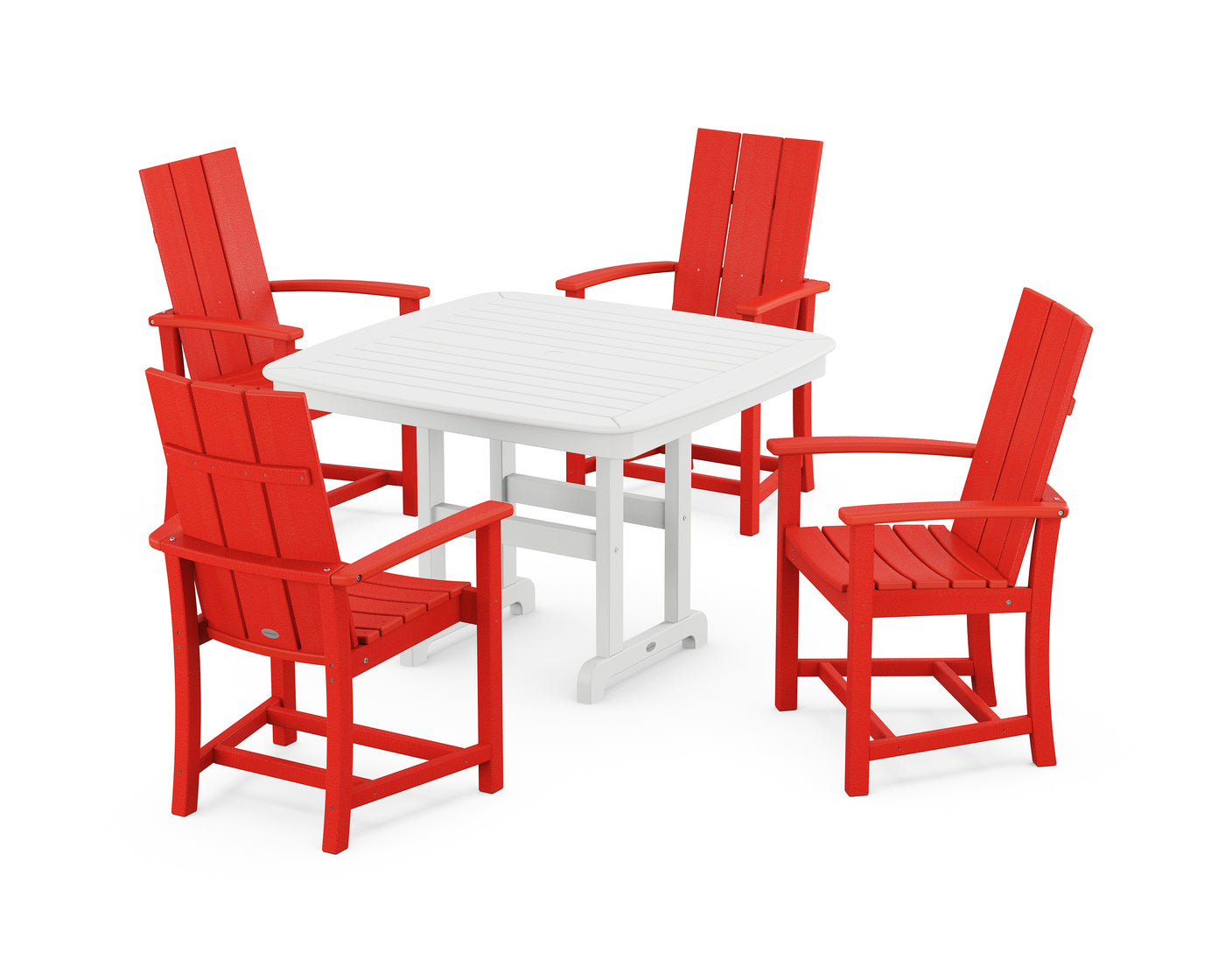 Modern Adirondack 5-Piece Dining Set with Trestle Legs