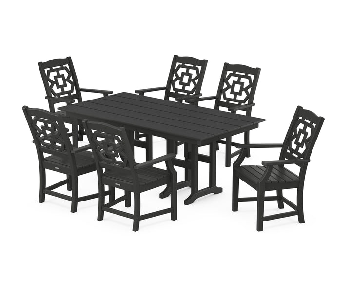 Martha Stewart by POLYWOOD® Chinoiserie Arm Chair 7-Piece Farmhouse Dining Set