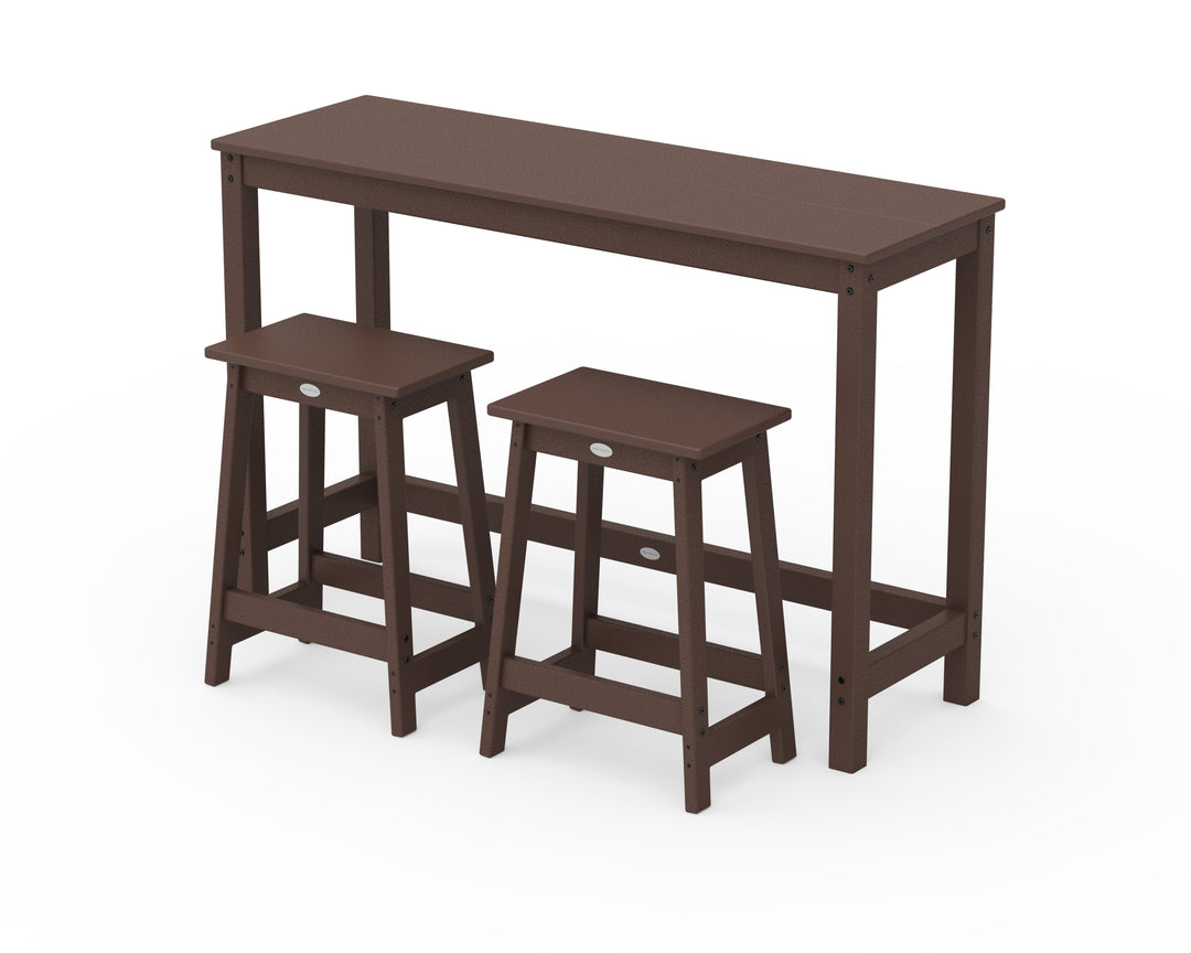 POLYWOOD® Modern Studio Stool 3-Piece Counter Balcony Set
